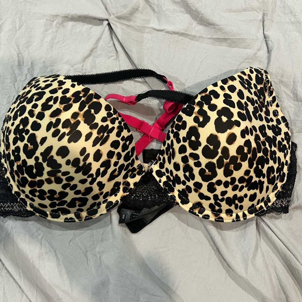 Juicy Couture Animal Print Bra with Black Lace